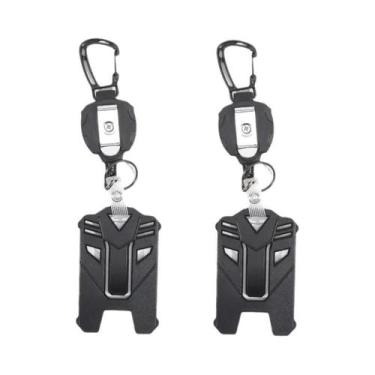 Imagem de Chaveiro Retrátil Reforçado Para Crachá Com Corda De Aço E Alça Tática