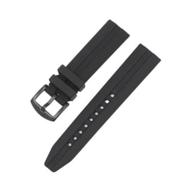 Imagem de Pulseira De Borracha De Silicone Preta 22mm 30mm À Prova d'Água Para R