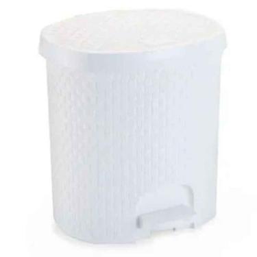 Imagem de Lixeira 6l Rattan Branco Ref.052/b Nitron