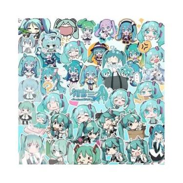 Imagem de Adesivos Kawaii Hatsune Miku 100PCS, Decalques De Desenhos Animados Fo