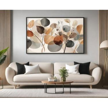 Imagem de Quadros Decorativos com Moldura Folhagem Terrosos para Sala Quarto e E