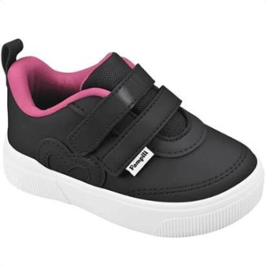 Imagem de Tênis Infantil Pampili Yumi Tiras Autocolantes Coração Estiloso-Feminino