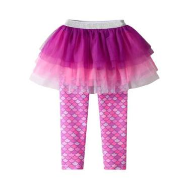 Imagem de Calças Leggings Casuais Para Meninas, Saia Em Patchwork, Calças Para C