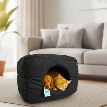 Imagem de Caminha Toca Luxo Gato Cães Lavavel Suede Preto Macio Fofo - - Maxximo