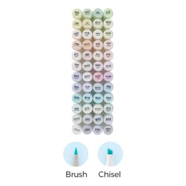 Imagem de Marcador Ohuhu 48 Novos Tons Pastel - Honolulu - Ponta Brush e Chanfra