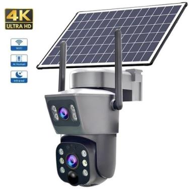 Imagem de Câmera Externa 4K Ultra HD com Painel Solar WiFi - Rick Imports