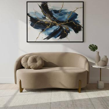 Imagem de Sofá Orgânico 2 Lugares C/2 Almofadas Curvo Sala Recepção Amsterdã Suede Cappuccino - M...