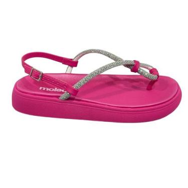 Imagem de Sandália Feminina Rasteira Dedo Strass Moleca 5499.100, Cristal silver