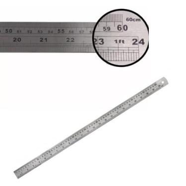 Imagem de Régua De Costura Metalica Aço Inox Patchwork Scrapbook 60Cm - Sun Spec