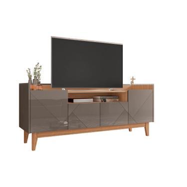 Imagem de Rack Adria 1.60 Cinza Perola/Noce - Casa D Móveis