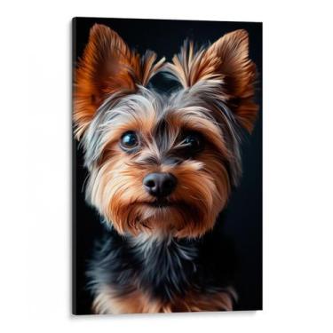 Imagem de Quadro decorativo Yorkshire Terrier Atento - Art Canvas, 60 x 40 cm, B