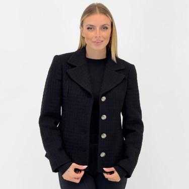 Imagem de Casaco Malise Curto em Lã Batida Brocada Feminino-Feminino