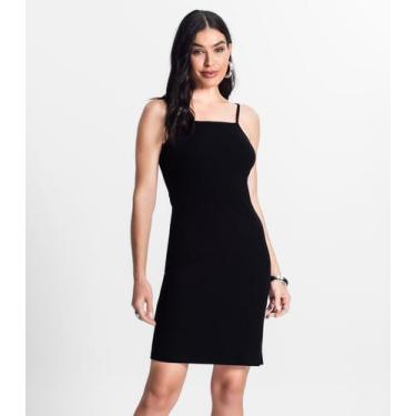 Imagem de Vestido Canelado De Alça Select Preto, P, Preto