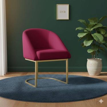 Imagem de Poltrona Lua Tecido Veludo Vinho