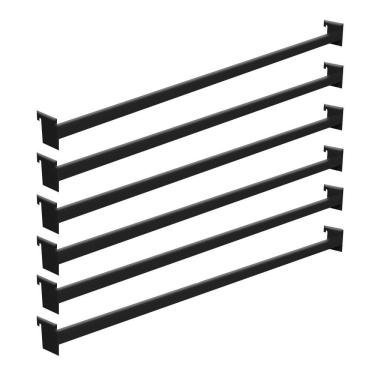 Imagem de Kit 6 Réguas Pretas Para Ponta de Gôndola 73cm - Sa Gôndolas