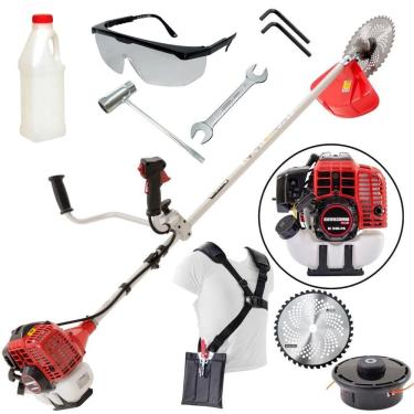 Imagem de Roçadeira Plus Lateral Kawashima KW340L 34cc 2 Tempos á Gasolina Motor M340PS Com Lâmina de Vídia Nakashi Para Melhor Produtividade na Utilização
