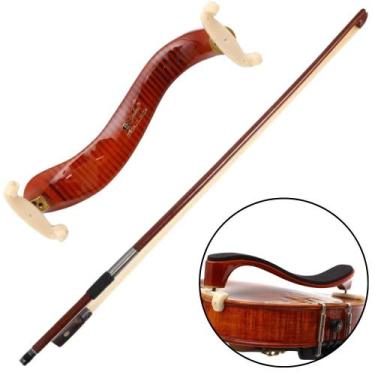 Imagem de Kit Violino 4/4 Marinos Arco Crina Natural Espaleira Madeira Regulável