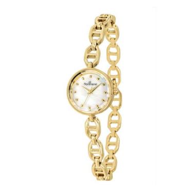 Imagem de Relógio Analógico Social Dourado Redondo Rommanel 650192 Cor:Dourado, 