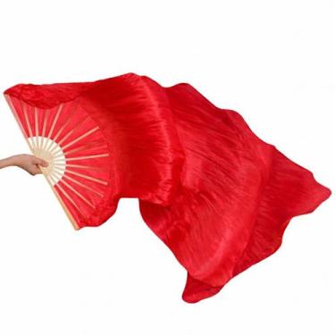 Imagem de Véu Fan em Poliéster Unidade Leque Vermelho Dança do Ventre - VFAN-P19
