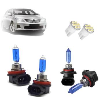 Imagem de Kit de Lâmpadas Halógena Super Branca Farol Baixo H11 e Alto HB3 para 