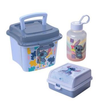 Imagem de Kit Volta as Aulas Stitch Lancheira Sanduicheira e Garrafinha de Agua 
