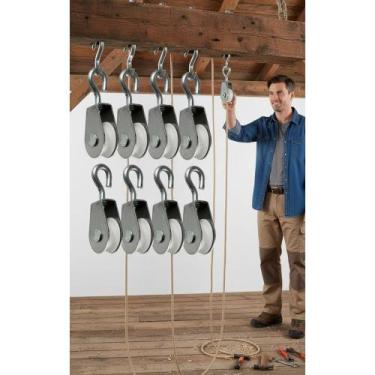 Imagem de 2x 10 Mini Roldanas PVC/Metal 2cm Varal Teto Suporte Olhal 3 - Congrat