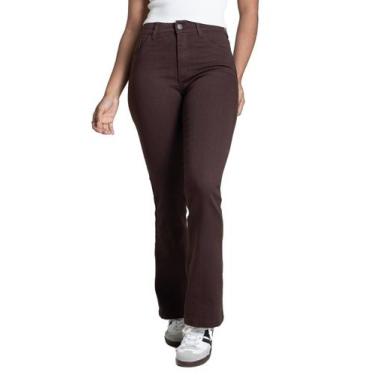 Imagem de Calça Sarja Sawary Boot Cut Petit - 283094 - MARROM 44, Marrom, 44