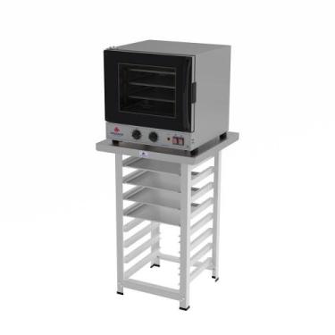 Imagem de Forno Turbo Prp-004 G2 110V Preto + Bancada Mes-004 Progás + 4 Assadei