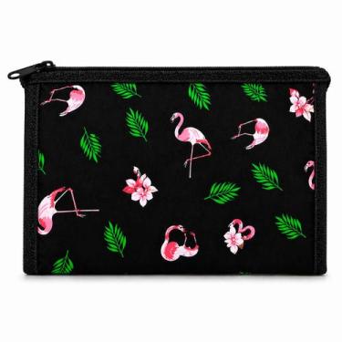 Imagem de Necessaire Feminina Impermeável com Zíper Reforçado e Estampa Flamingo