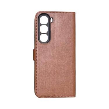 Imagem de Capa Carteira P/ Infinix Hot 60/60i Capinha Estojo Protetora Cor:Marro