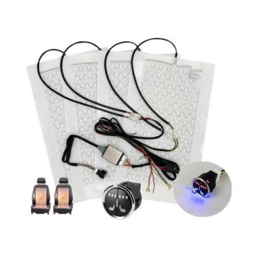 Imagem de Kit Aquecedor De Assento Universal 12V 100W Para Carro, 2 Assentos, Al