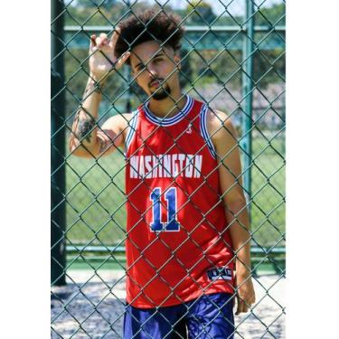 Imagem de Regata Basquete Masculina M10 Washington 11 Fire, Vermelho, G