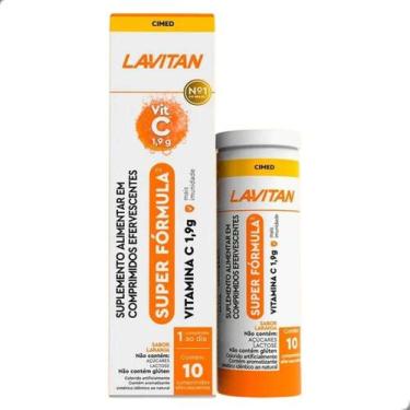 Imagem de Vitamina C 1,9g Super Formula 10 Comprimidos Lavitan, Laranja