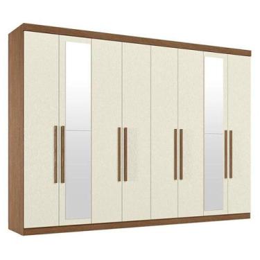 Imagem de Guarda Roupa Casal 8 Portas 4 Gavetas Master New Com Espelho Jatobá Ar