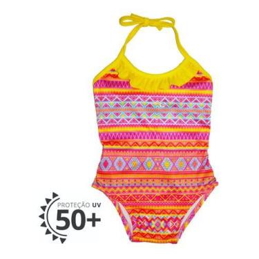 Imagem de Maiô Infantil Engana Mamãe Arabesco Proteção Uv Praia Verão - anjo da 