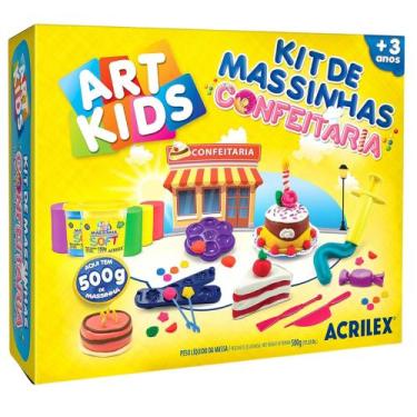 Imagem de kit massinhas confeitaria art kids acrilex 500g - 7891153098296