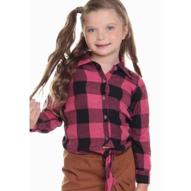 Imagem de Camisa junina feminina de flanela Pink Muvilê, Rosa, 8