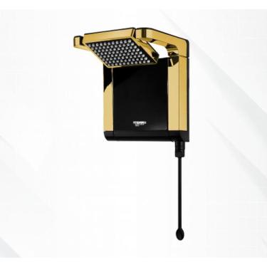 Imagem de Chuveiro Lorenzetti Acqua Star Preto  Branco Dourado Brilho  220v - In