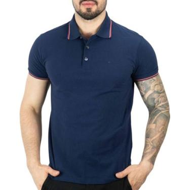 Imagem de Camisa Polo Ellus Frisos Azul Marinho, P, Masculino