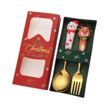 Imagem de Conjunto De Garfo E Colher De Aço Inoxidável Para Natal 2/4/6 Peças, U