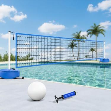 Imagem de Rede de Vôlei para Piscina Patiassy Ajustável 4,5-9,75m Conjunto