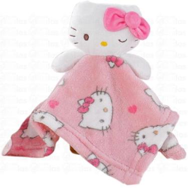 Imagem de Manta com Naninha Cobertor Bebê Personagens Bene Casa, Pink Hello Kitt