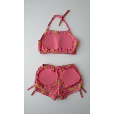 Imagem de Conjunto Biquíni Infantil Estampado Rosa - Congratulations Store