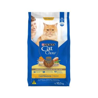 Imagem de Purina Cat Chow Ração Nestlé Para Gatos Castrados Sabor Frango - 10 1Kg Purina - Sabor Frango