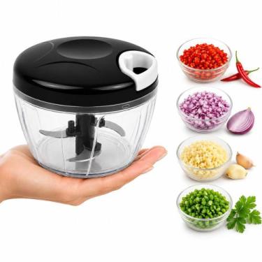 Imagem de Triturador Moedor Manual Temperos Legumes 500ml 3 Lâminas - Yeet