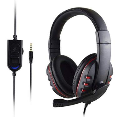 Imagem de Fone de ouvido estéreo Surround para jogos, microfone com fio de 3,5 mm para laptop PS4