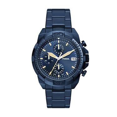 Imagem de Fossil Relógio cronógrafo masculino Bronson de aço inoxidável, Azul, One Size, Relógio cronógrafo IP inoxidável Bronson - FS5916