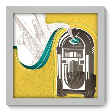 Imagem de Quadro Decorativo - Jukebox - 22cm x 22cm - 013qdgb