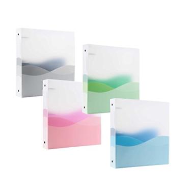 Imagem de filexec Produtos ondulados, fichário de 3 anéis, capacidade de 5 cm, 3 bolsos internos, pacote sortido com 4 (50644-6449)