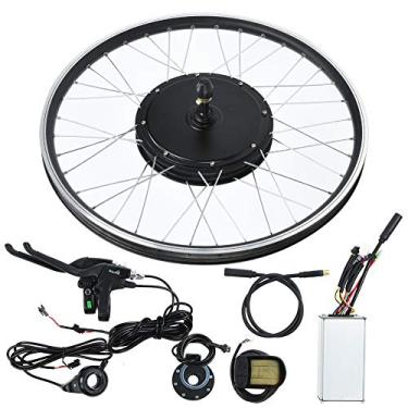 Imagem de Kit de roda de bicicleta elétrica, Conversão à prova d 'água da bicicleta da bicicleta da montanha de 48V 1500W, com roda de 26 ", motor de cubo, medidor de LCD, controlador, alça de(frente)